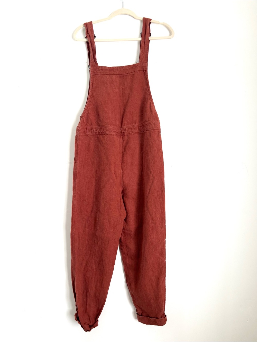 notPERFECTLINEN Everest 100% Linen Overalls Jumpsuit [size S] Rust Terracotta - Picture 3 of 7